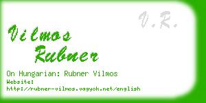 vilmos rubner business card